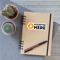 Load image into Gallery viewer, Accepted Here Bitcoin Sticker - white matte
