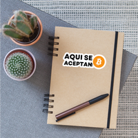 Load image into Gallery viewer, Aqui Se Aceptan Bitcoin Español Sticker - white matte
