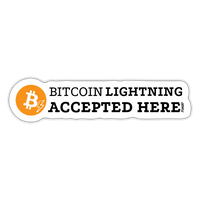 Load image into Gallery viewer, Bitcoin Lightning Accepted Here 6 Sticker - white matte
