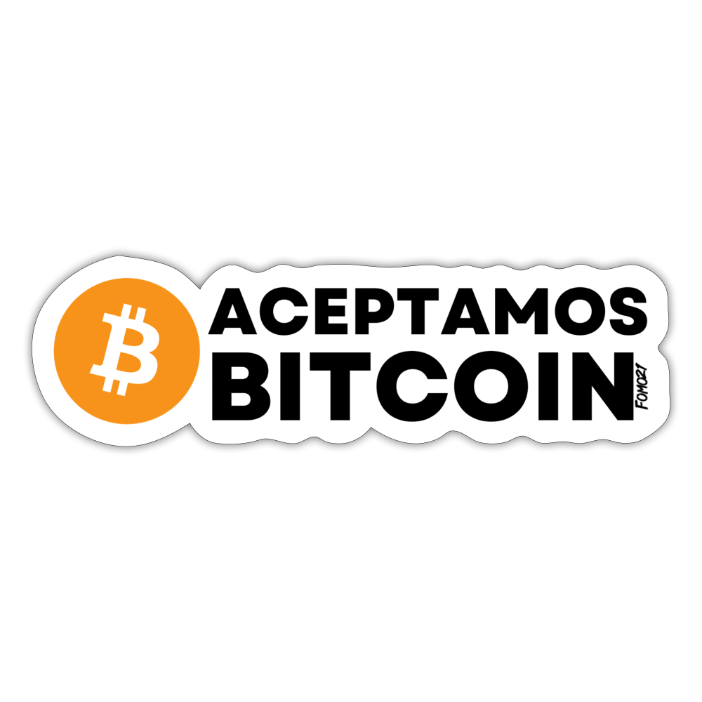 Aceptamos Bitcoin Español Sticker - white matte