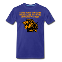 Load image into Gallery viewer, Lions Don&#39;t Concern Themselves With The Opinions of Sheep Bitcoin T-Shirt - royal blue
