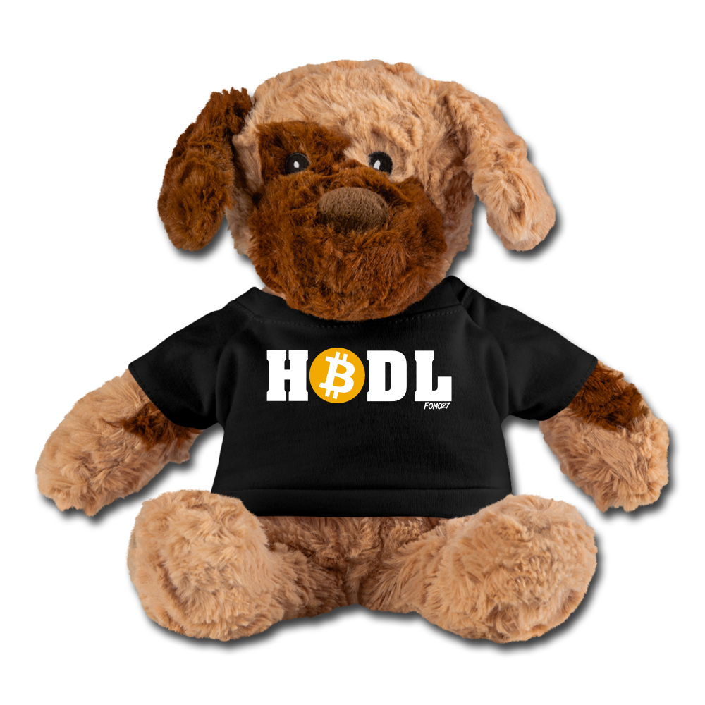 HODL Bitcoin Stuffed Dog - black