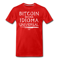 Load image into Gallery viewer, Bitcoin Es Una Idioma Universal Español T-Shirt - red
