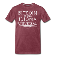 Load image into Gallery viewer, Bitcoin Es Una Idioma Universal Español T-Shirt - heather burgundy
