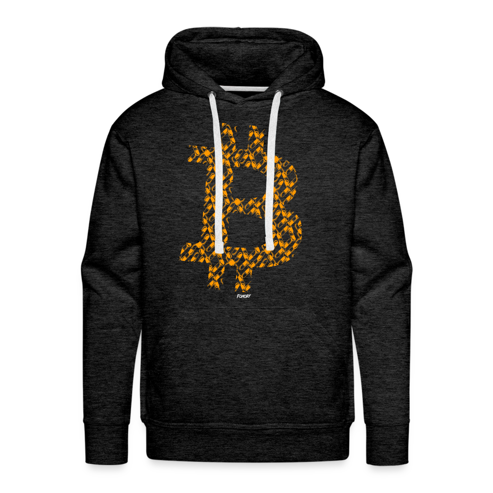 B (Orange Pills) Bitcoin Hoodie Sweatshirt - charcoal grey