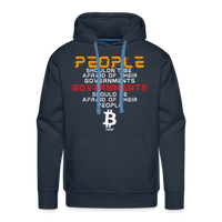 Load image into Gallery viewer, People Shouldn&#39;t Be Afraid Of Their Governments Governments Should Be Afraid Of Their People Bitcoin Hoodie Sweatshirt - navy

