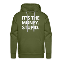 Load image into Gallery viewer, It&#39;s The Money Stupid Bitcoin Hoodie Sweatshirt - olive green

