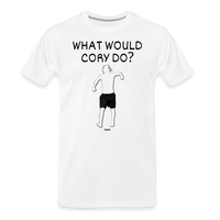 Load image into Gallery viewer, What Would Cory Do? Bitcoin T-Shirt - white
