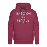 Load image into Gallery viewer, Satoshi Is Female Bitcoin Hoodie Sweatshirt - burgundy
