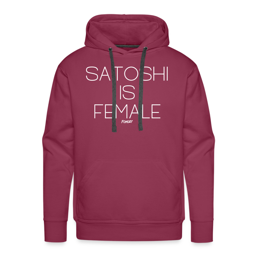 Satoshi Is Female Bitcoin Hoodie Sweatshirt - burgundy