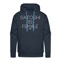 Load image into Gallery viewer, Satoshi Is Female Bitcoin Hoodie Sweatshirt - navy
