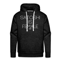 Load image into Gallery viewer, Satoshi Is Female Bitcoin Hoodie Sweatshirt - charcoal grey
