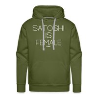 Load image into Gallery viewer, Satoshi Is Female Bitcoin Hoodie Sweatshirt - olive green
