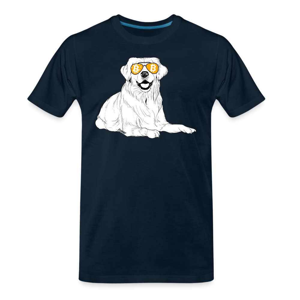 Bitcoin Is For The Golden Retrievers T-Shirt - deep navy