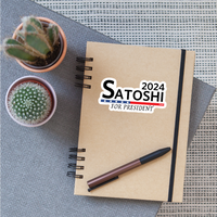 Load image into Gallery viewer, Satoshi For President 2024 (Black Lettering) Bitcoin Sticker - white matte
