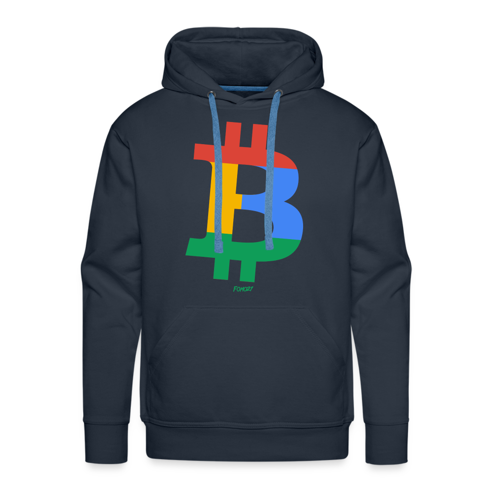 Four Color Bitcoin B Hoodie Sweatshirt - navy