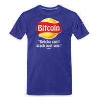 Load image into Gallery viewer, Bitcoin Betcha Can&#39;t Stack Just One T-Shirt - royal blue
