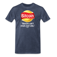 Load image into Gallery viewer, Bitcoin Betcha Can&#39;t Stack Just One T-Shirt - heather blue
