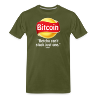 Load image into Gallery viewer, Bitcoin Betcha Can&#39;t Stack Just One T-Shirt - olive green
