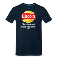 Load image into Gallery viewer, Bitcoin Betcha Can&#39;t Stack Just One T-Shirt - deep navy
