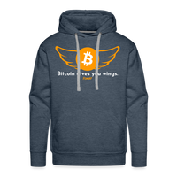 Load image into Gallery viewer, Bitcoin Gives You Wings Hoodie Sweatshirt - heather denim
