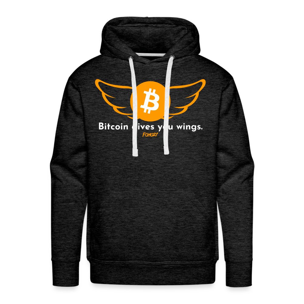 Bitcoin Gives You Wings Hoodie Sweatshirt - charcoal grey