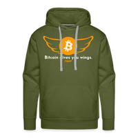 Load image into Gallery viewer, Bitcoin Gives You Wings Hoodie Sweatshirt - olive green
