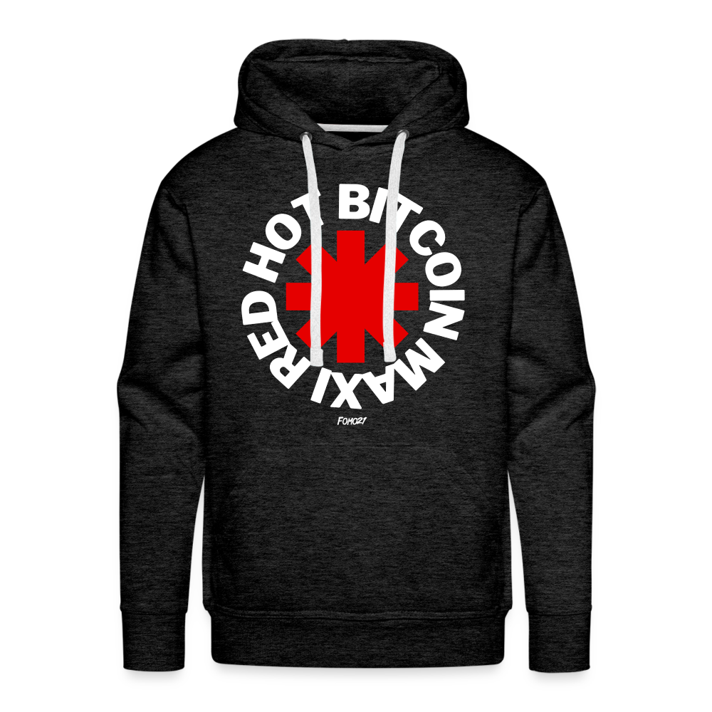 Red Hot Bitcoin Maxi Hoodie Sweatshirt - charcoal grey