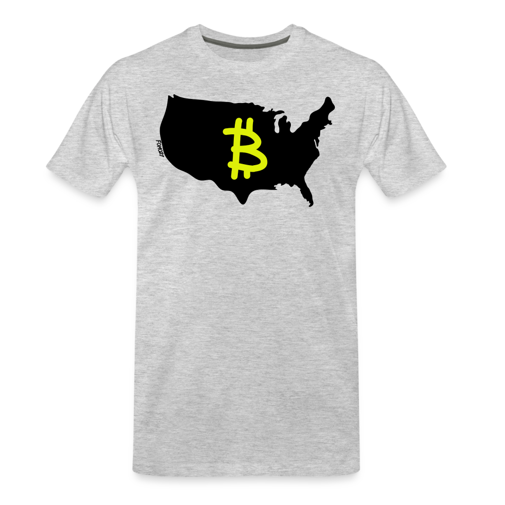 Bitcoin America (Graffiti B) T-Shirt - heather gray