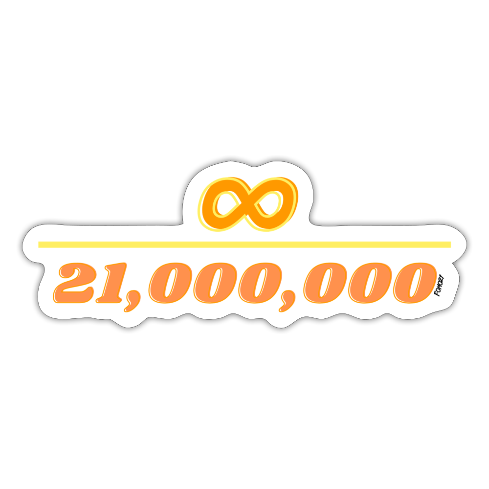 Infinity Divided By 21 Million Bitcoin Sticker | fomo21