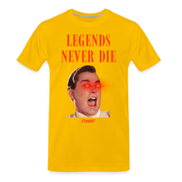 Load image into Gallery viewer, Legends Never Die Bitcoin T-Shirt - sun yellow
