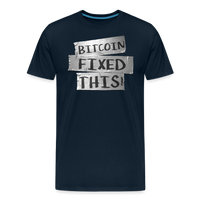 Load image into Gallery viewer, Bitcoin Fixed This Duct Tape T-Shirt - deep navy
