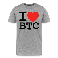 Load image into Gallery viewer, I Heart BTC Bitcoin T-Shirt - heather gray
