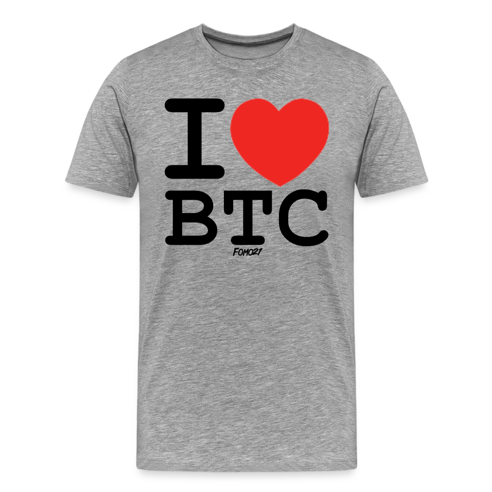 I Heart BTC Bitcoin T-Shirt - heather gray