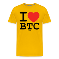 Load image into Gallery viewer, I Heart BTC Bitcoin T-Shirt - sun yellow
