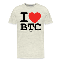 Load image into Gallery viewer, I Heart BTC Bitcoin T-Shirt - heather oatmeal

