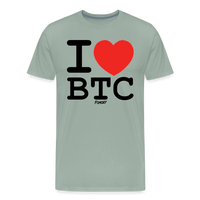 Load image into Gallery viewer, I Heart BTC Bitcoin T-Shirt - steel green
