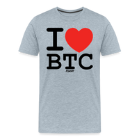 Load image into Gallery viewer, I Heart BTC Bitcoin T-Shirt - heather ice blue
