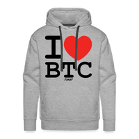 Load image into Gallery viewer, I Heart BTC Bitcoin Hoodie Sweatshirt - heather grey
