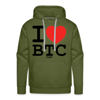 Load image into Gallery viewer, I Heart BTC Bitcoin Hoodie Sweatshirt - olive green
