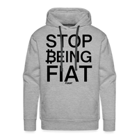 Load image into Gallery viewer, Stop Being Fiat Bitcoin Hoodie Sweatshirt - heather grey
