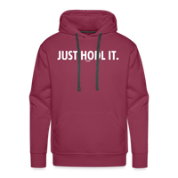Load image into Gallery viewer, Just HODL It (White Lettering) Bitcoin Hoodie Sweatshirt - burgundy
