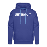 Load image into Gallery viewer, Just HODL It (White Lettering) Bitcoin Hoodie Sweatshirt - royal blue
