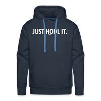 Load image into Gallery viewer, Just HODL It (White Lettering) Bitcoin Hoodie Sweatshirt - navy
