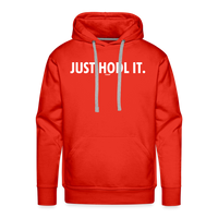 Load image into Gallery viewer, Just HODL It (White Lettering) Bitcoin Hoodie Sweatshirt - red

