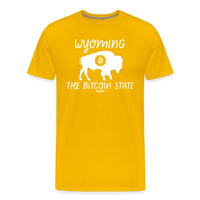 Load image into Gallery viewer, Wyoming The Bitcoin State T-Shirt - sun yellow
