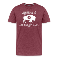 Load image into Gallery viewer, Wyoming The Bitcoin State T-Shirt - heather burgundy

