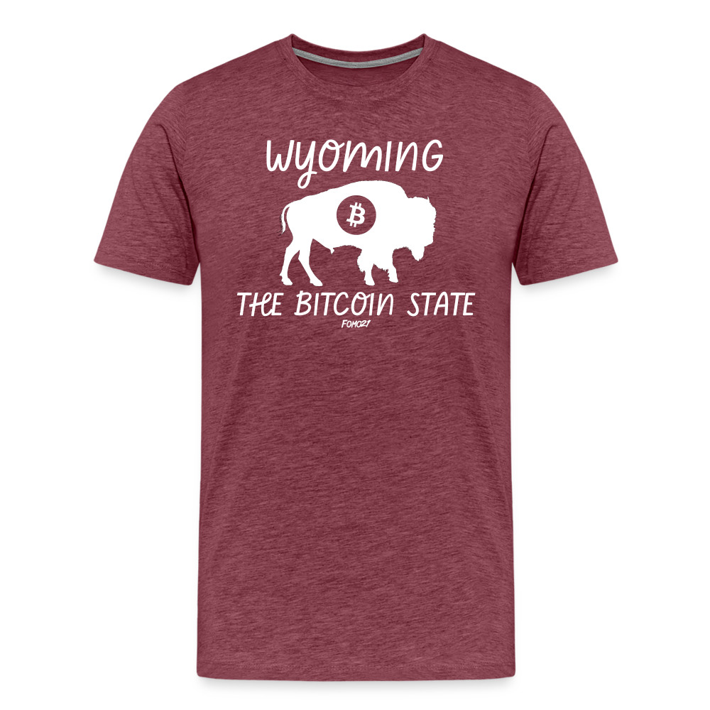 Wyoming The Bitcoin State T-Shirt - heather burgundy