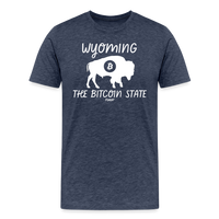 Load image into Gallery viewer, Wyoming The Bitcoin State T-Shirt - heather blue
