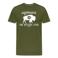 Load image into Gallery viewer, Wyoming The Bitcoin State T-Shirt - olive green
